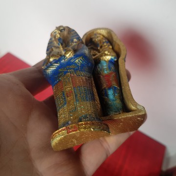 Sarcófago de madera momia faraón Tutankamón pequeño artesanía