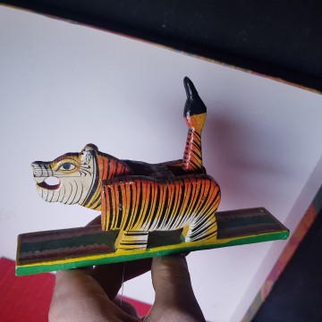 5 € Juguete tigre de madera de la India vintage