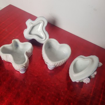 Juego de joyeros de porcelana decorativos con flores y pájaros