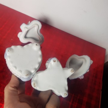 Juego de joyeros de porcelana decorativos con flores y pájaros