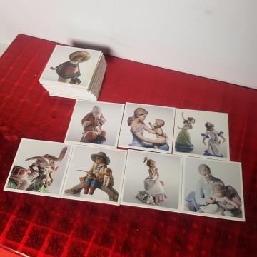 Fichas catálogo figuras Lladró recuadros en cartón satinado