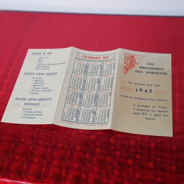 5 € calendario los previsores del porvenir seguros Liga de Fútbol 1943