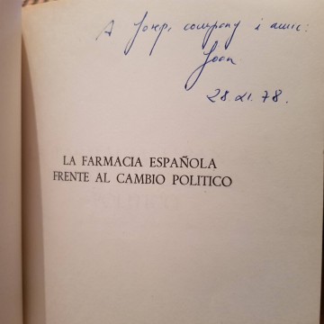 La farmacia española frente al cambio político, Juan Esteva de Sagrera