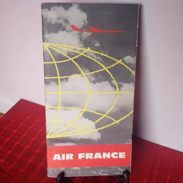 Guía de vuelos Air France antigua modelos de los aviones de la flota