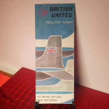 Guía de vuelos British United Airways airline aerolínea años 50 60