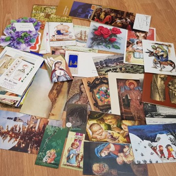 No te Christmas de Navidad antiguos estampas religiosas recordatorios