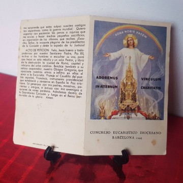 estampa cristiana Congreso Eucarístico diocesano Barcelona 1944