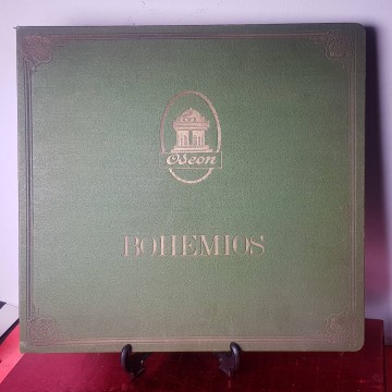 Álbum de discos de pizarra bohemios Odeón antigua Zarzuela