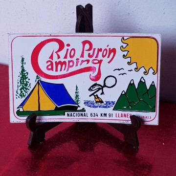 Pegatina río Purón camping Llanes Asturias nacional 634 km 91 0. 50 €