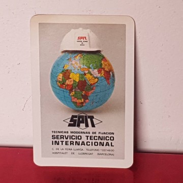 Calendario bolsillo SPIT Fournier 1972 servicio técnico internacional