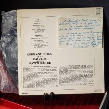 Coro asturiano de la calzada Mateo Bullón vinilo LP comprar Asturias