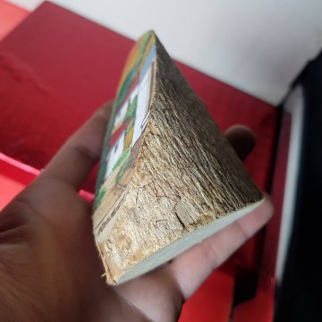 Óleo sobre tronco de árbol de Honduras pintura original tronco madera