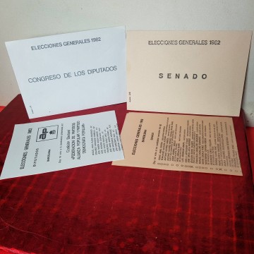 Sobres y papeletas elecciones generales 1982 Senado Congreso Diputados