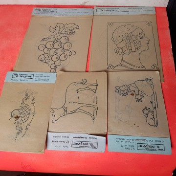 Dibujos planchables el dibujante lote hojas transferibles antiguas