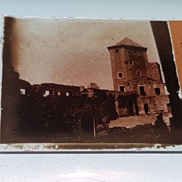 Fotografía cristal estereoscopico antiguo Monestir Poblet monasterio