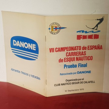 Programa carreras esquí náutico Club Náutico Segur de Calafell antiguo