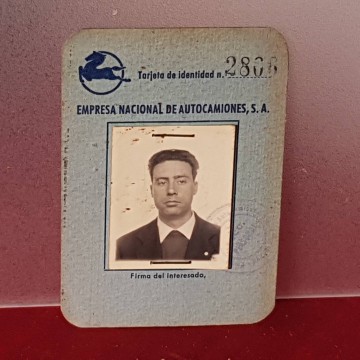 Empresa nacional de autocamiones tarjeta de identidad antigua