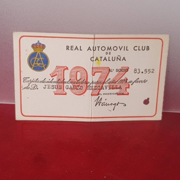 Carnet RACC antiguo 1974 librería online documentos libros usados