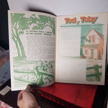 Álbum plancha vacío antiguo cromos Tod y Toby Walt Disney Panini