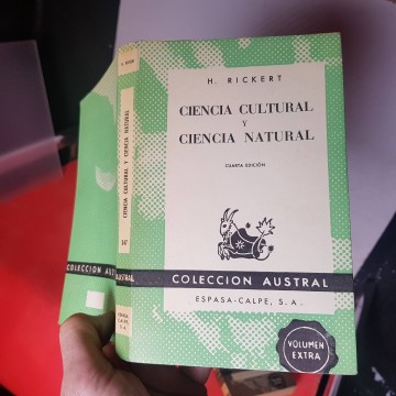 Ciencia cultural y ciencia natural Heinrich Rickert libros filosofía