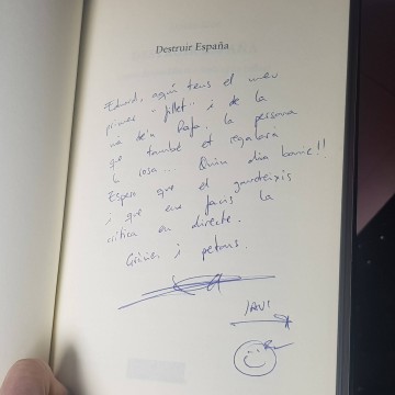 Librería online destruir España Javier Ríos con firma y dedicatoria