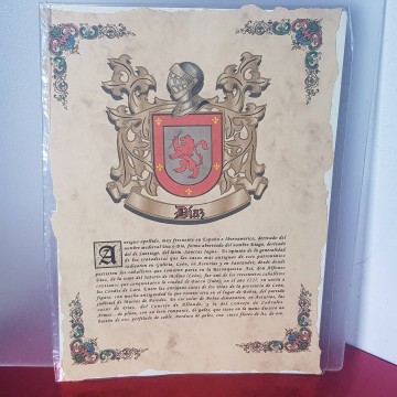 Escudo heráldico apellido Díaz pergamino comprar heráldica historia