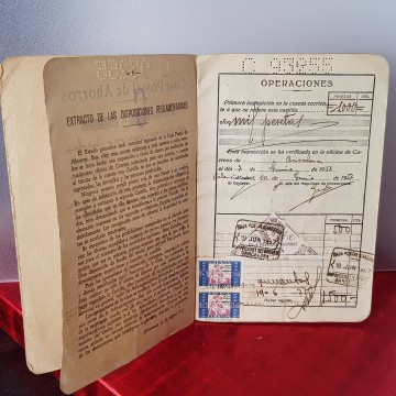 Libreta Caja Postal de ahorros antigua años 30 1937 cartilla librería