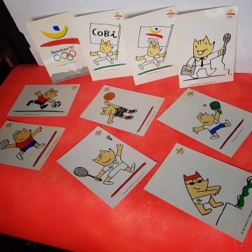 Lote postales Cobi Barcelona 92 Juegos Olímpicos Barcelona postales