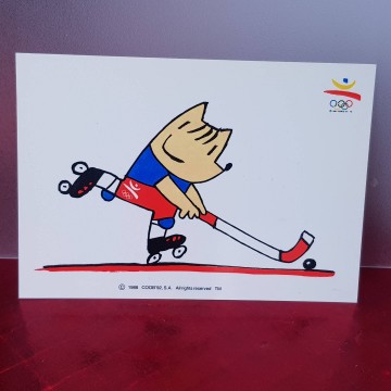 Postal cobi Barcelona 92 cobi hockey patines olimpiadas postal 1992