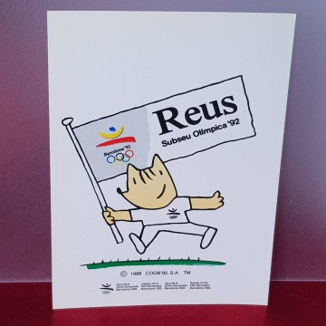 Postal Barcelona 92 Reus subseu olimpica postal Reus Olimpiadas cobi