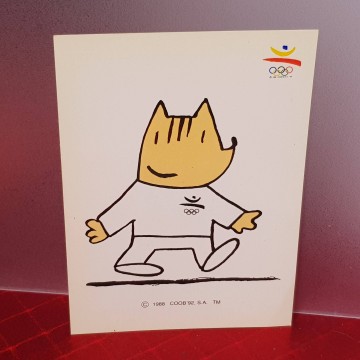 Postal Barcelona 92 mascota Cobi contento colección fotos Julián 4