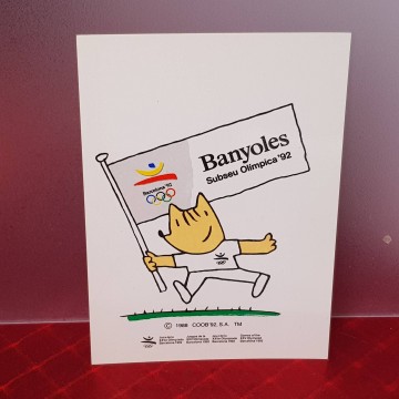 Postal Banyoles Barcelona 92 Cobi seu olímpica Banyoles remo rem