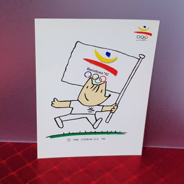 Postal Barcelona 92 colección olímpica 6 fotos Julián mascota Cobi con