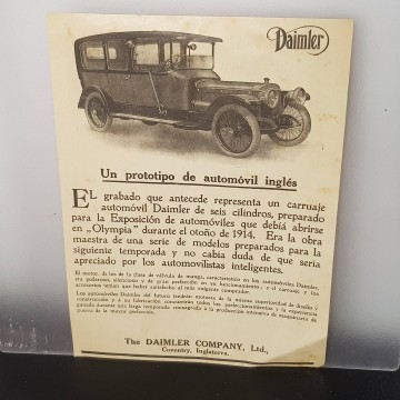Automóvil Daimler 6 cilindros publicidad antigua automóvil Daimler