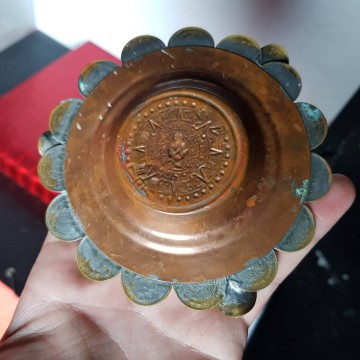Cenicero de cobre cultura maya olmeca monedas de México bronce 20