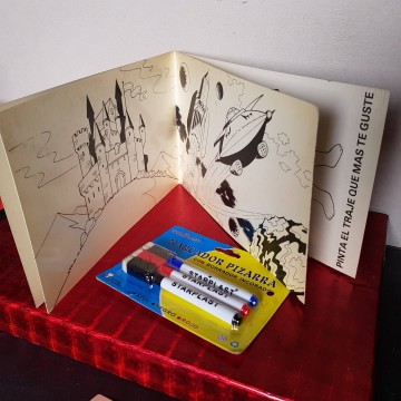 Pizarra borrable con dibujos deltine pinta y vuelve a pintar años 80