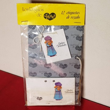 Blíster etiquetas de regalo antiguas Lota Mark tarjetas infantiles
