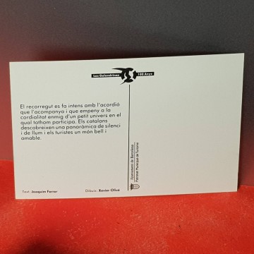 Postal Las Golondrinas del puerto de Barcelona Xavier Olive 100 anys