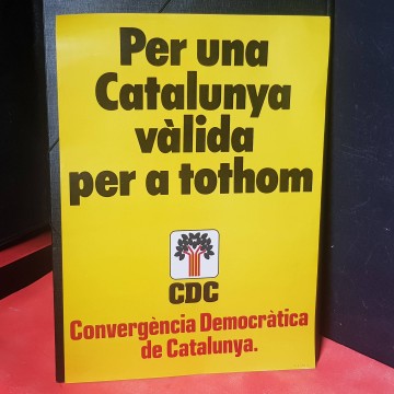 Cartell polític Convergència Democràtica de Catalunya cdc 1977