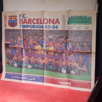 Póster F C Barcelona temporada 1985 1986 plantilla equipo Barça compra