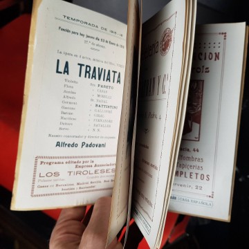 Programa Gran Teatro del Liceo antiguo 1915 La Traviata Giuseppe Verdi