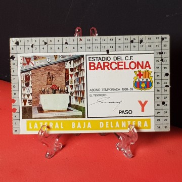 carnet abono estadio del C.F.Barcelona Barça 1968-69 abonament 1969