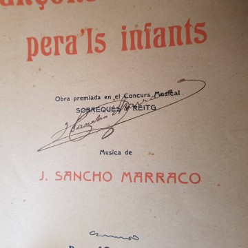 Partitura Josep Sancho marraco firmada firma cançons escolars infants