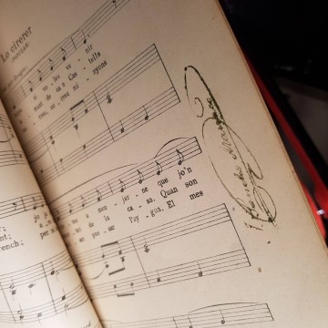 Partitura Josep Sancho marraco firmada firma cançons escolars infants