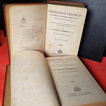 Libro Derecho Canónico antiguo Instituciones canónicas Ferreres 1920