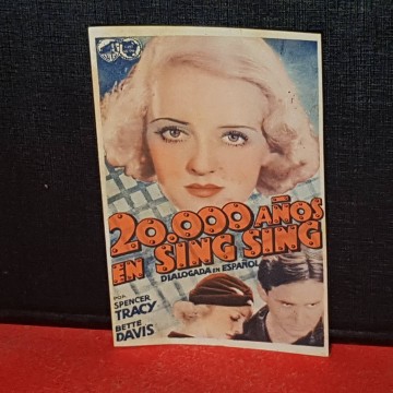 20.000 años en sing sing programa de cine de mano antiguo raro difícil