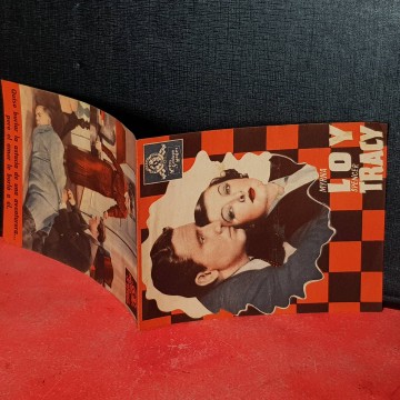 Programa de mano antiguo cine Jaque al rey Spencer Tracy Myrna Loy