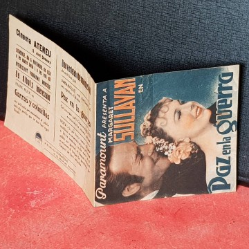 Programas de cine antiguos paz en la guerra Margaret sullavan folleto