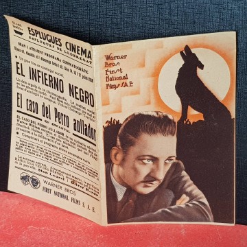 El caso del perro aullador programa de cine doble antiguo de mano