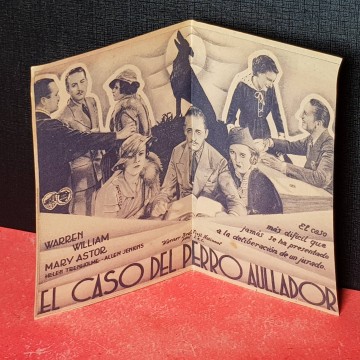 El caso del perro aullador programa de cine doble antiguo de mano